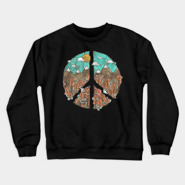 Peace Sign Crewneck Sweatshirt by Honu Art Studio